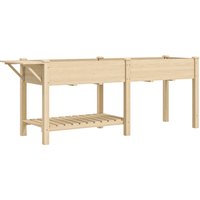Outsunny Hochbeet mit Ablage, erhöhtes Kräuterbeet mit Ablaufloch, Klappbar Tischkante Pflanzkasten aus Holz wetterbeständig Gemüsebeet, Gartenbeet, Pflanzbeet  – Ansicht 1