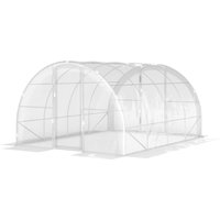Outsunny Garten-Tunnelgewächshaus 4 x 3 x 2 m 12 m² mit 2 Türen mit Scharnieren PE 150 g/m² für Gemüse Pflanzen Blumen Aosom – Ansicht 1