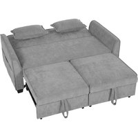 HOMCOM Schlafsofa, 4-in-1 2-Sitzer Sofa 142 x 186 cm mit Schlaffunktion, Verstellbare Rückenlehne, Couch mit Kissen, Chenille-Optik, Schlafcouch mit Seitentasch – Ansicht 1