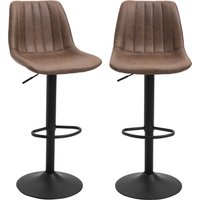 HOMCOM 2er-Set Barhocker Küchenhocker höhenverstellbar mit Fußstützen Drehstuhl Braun Polyester 43 x 46 5 x 89-110 cm für Bar Küche Aosom.de – Ansicht 1