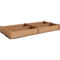 Outsunny Hochbeet aus Holz 234x109x25cm - Erhöhtes Gartenbeet mit 4 Anbauzonen - Außen-Pflanzkasten mit offenem Boden, werkzeuglose Montage, für Gemüse, Blumen, – Ansicht 1