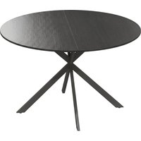 HOMCOM Runder Esstisch für 4 Personen, Ø120 cm Küchentisch im Industriestil mit Stahlbeinen, für Esszimmer, Küche, Homeoffice, Schwarz Aosom – Ansicht 1