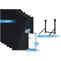 Ray Solar-Erweiterungsset 200W~1200W | Glas | 6 Module (1200W) | Winkel vor der Installation einstellbar – Ansicht 1