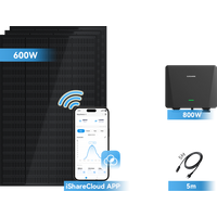 Ray Balkonkraftwerk 200W~1200W | ohne halterung | 3 Module (600W) | 5m AC-Kabel & Mikro-Wechselrichter – Ansicht 1