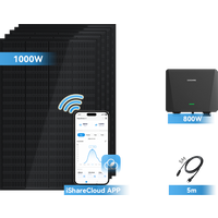 Ray Balkonkraftwerk 200W~1200W | ohne halterung | 5 Module (1000W) | 5m AC-Kabel & Mikro-Wechselrichter – Ansicht 1
