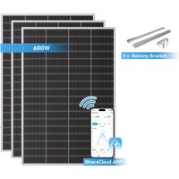 Ray Lite Solar-Erweiterungsset 200W~1200W | Geländer/Schild/Glas/Metall | 3 Module (600W)