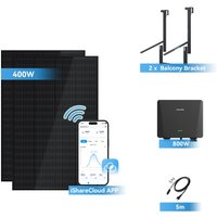 Ray Balkonkraftwerk 200W~1200W | Geländer | 2 Module (400W) | 5m AC-Kabel & Mikro-Wechselrichter – Ansicht 1