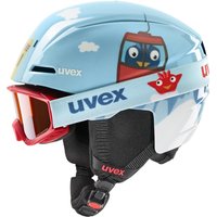 uvex Viti Kinder Skihelm Set (46-50 cm, 10 light blue birdy)