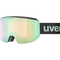 uvex lace Attract FM Skibrille mit Wechselscheibe (7030 black matt, mirror opal/orange clear (S2 / S1))