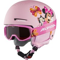 Alpina Zupo Disney Set Skihelm inklusive Skibrille (51-55 cm, 51 Minnie Mouse inkl. Piney pink)