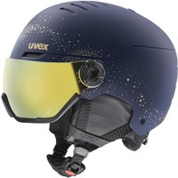 uvex Wanted Visor Women Edition Skihelm (54-58 cm, 50 polar sparkles/gold matt)