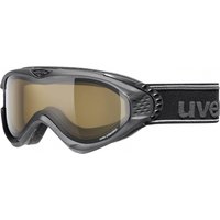 uvex Skibrille Onyx Polavision (2021 black, double lens, polavision brown)