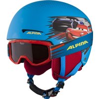 Alpina Zupo Disney Set Skihelm inklusive Skibrille (51-55 cm, 80 Cars inkl. Piney red)