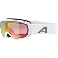 Alpina Scarabeo Jr Q-Lite Skibrille Brillenträger (811 white matt, Scheibe: MIRROR red (S2))