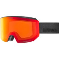 uvex lace Attract FM Skibrille mit Wechselscheibe (2030 black matt, mirror red/orange clear (S2 / S1))