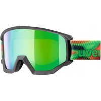 uvex Athletic FM Brillenträger Skibrille (5030 anthracite matt, mirror green/lasergold lite (S2))