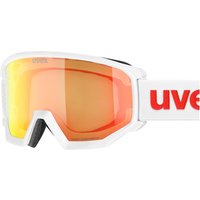 uvex Athletic CV Skibrille Brillenträger (1250 white matt, mirror orange/colorvision green (S2))
