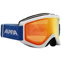 Alpina Smash 2.0 Multi Mirror Skibrille (812 weiß/blau, Scheibe: MULTIMIROR, orange)