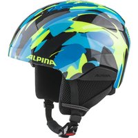 Alpina Pizi Kinder Skihelm (51-55 cm, 60 neon blue/green gloss)
