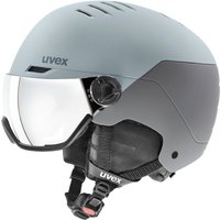 uvex Wanted Visor Skihelm (58-61 cm, 60 glacier/rhino matt, Scheibe: mirror silver (S3))