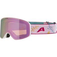 Alpina Fernie Kinderskibrille (812 white/flower matt, Scheibe: mirror rose)