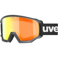uvex Athletic CV Skibrille Brillenträger (2450 black matt, mirror orange/colorvision green (S2))