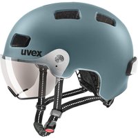 uvex Rush Visor Fahrradhelm (55-58 cm, 04 deep/turquoise matt)