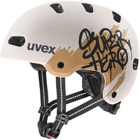 uvex Kid 4 Style Kinderfahrradhelm (55-58 cm, 05 super hero warm grey matt)