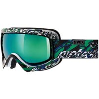 uvex Skibrille Sioux CF Colorfusion (1726 white/black/green, spheric double lens, litemirror green (S3))