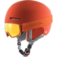 Alpina Zupo Set Skihelm + Skibrille Scarabeo (48-52 cm, 40 pumpkin/orange matt inkl. Scarabeo)