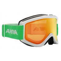 Alpina Smash 2.0 Multi Mirror Skibrille (811 weiß/grün, Scheibe: MULTIMIROR, orange)