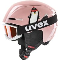 uvex Viti Kinder Skihelm Set (46-50 cm, 12 pink penguin)