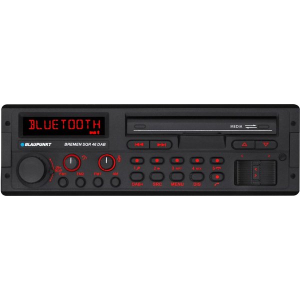 Blaupunkt Bremen SQR 46 DAB Bluetooth DAB+ MP3 SD USB Retro Autoradio (RDS, AM/FM Radio, Animiertes Display, Freisprecheinrichtung, 1 DIN)