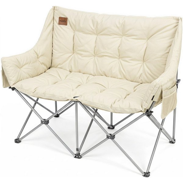 kehot Campingstuhl Faltbarer 2-Sitzer Campingstuhl mit 6 cm Polsterung, 127×94×60 cm (Doppelsitz Outdoor Sofa bis 240kg belastbar, Campingklappstuhl), Klappstuh