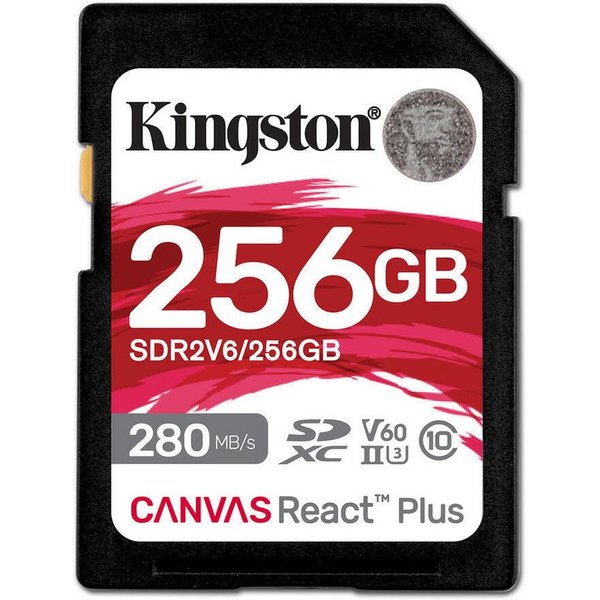 Kingston 256GB Canvas React Plus SDXC UHS-II 280R/150W U3 V Speicherkarte