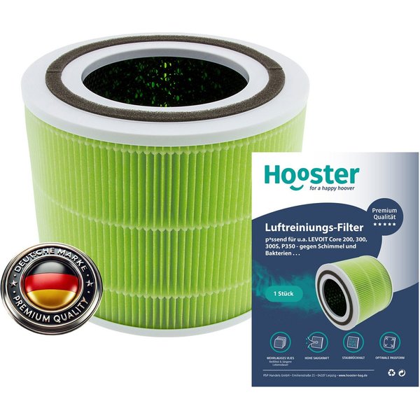 Hooster Luftfilter 1 Filter kompatibel mit LEVOIT H13 Core 300s / Core 300, Ersatzfilter speziell gegen Schimmel und Bakterien