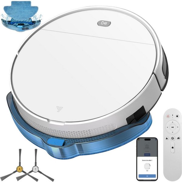 Ruzava Saugroboter Staubsauger Roboter 4500Pa/60W/120min Laufzeit 350 ml Behälter, 60 W, mit Beutel, Saugroboter mit Wischfunktion, 3000Pa/120Min, 2.5kg
