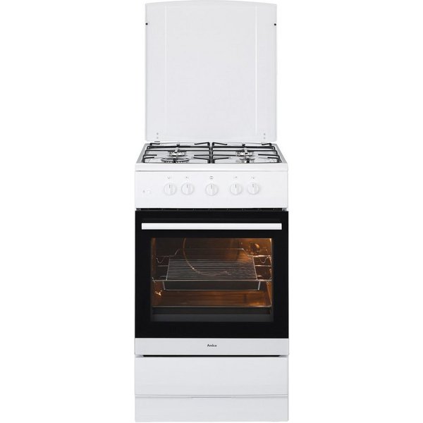Amica Gas-Standherd SHGG 11559 W, Klassisches Kochen mit direkter Gasflamme und vertrauter Bedienung