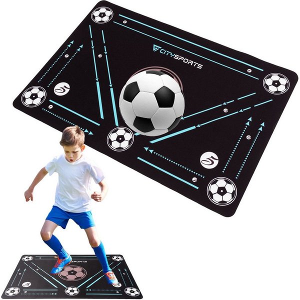 CITYSPORTS Fitnessmatte Fußball-Trainingsmatte 60 x 90 cm Fußball-Fußarbeitsmatte, Verdickt, rutschfest, kratzfest, Fußballtraining, Ballkontrolltraining