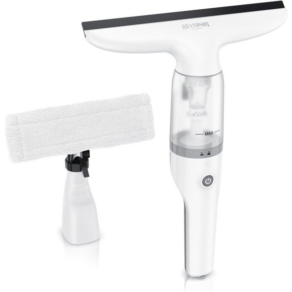Brandson Akku-Fenstersauger Fensterreiniger inkl. Sprühflasche mit Wischbezug, 28 cm Saugdüse, (1-St) Laufzeit ca. 30 minuten, für Fenster Duschkabine Spiegel, 
