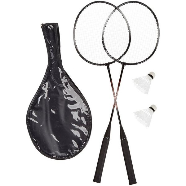 relaxdays Badmintonschläger Badmintonset mit Tasche, (5-tlg)