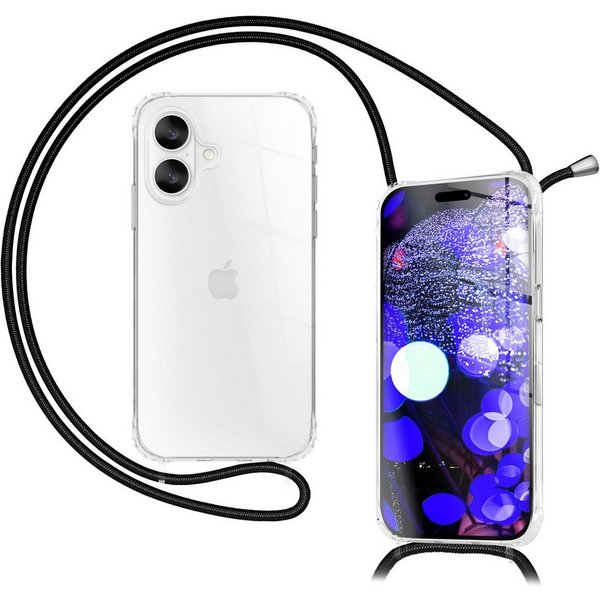 Nalia Smartphone-Hülle Apple iPhone 17 16 cm (6,3 Zoll), Klare Hülle mit Band zum Umhängen / 160cm Handy Kette Verstellbar