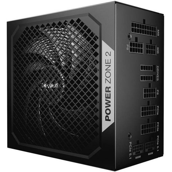 be quiet! Power Zone 2 1200W PC-Netzteil (80 PLUS Platinum ATX 3.1 PCIe 5.1, 90° abgewinkelter 12V-2x6-Anschluss)