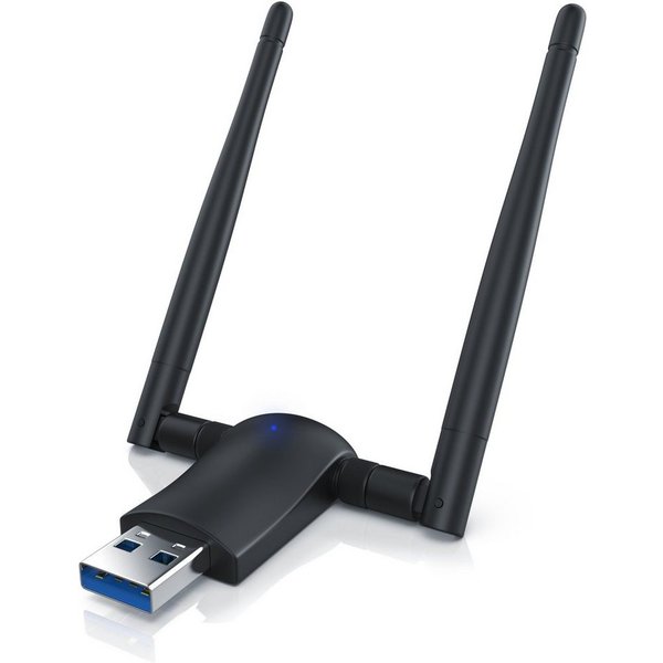 Aplic WLAN-Stick WIFI Dongle USB3.0, 1200 MBit/s Dual Band 2,4 + 5 Ghz externe Antennen, USB 3.0, 2 x 5 dBi Antenne für PC Desktop Laptop Windows 7 8 8.1 10 11