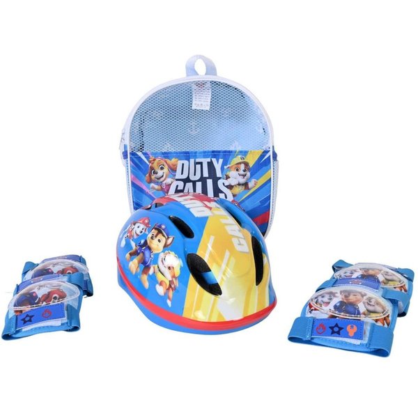 Volare Fahrradhelm Fahrradhelm Fahrrad Helm Knieschoner Ellenbogenschoner Paw Patrol 1416, Verstellbar Kinnriemen, Belüftungsöffnungen, Extra leicht, Gr.:52-56c