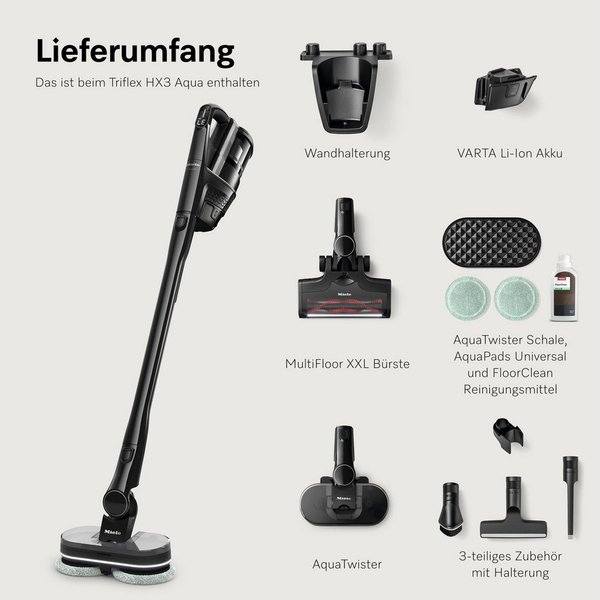 Miele Akku-Stielstaubsauger Triflex HX3 Aqua, 192 W