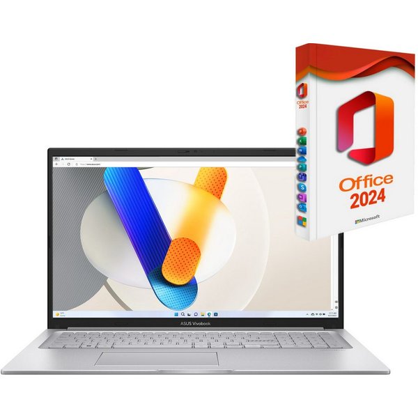Asus Vivobook X150 - Core i7, beleuchtete Tastatur Business-Notebook (39 cm/15.6 Zoll, Intel Core 7 150U, Intel Graphics, 8 GB, 256 GB SSD, Windows 11Pro+Office