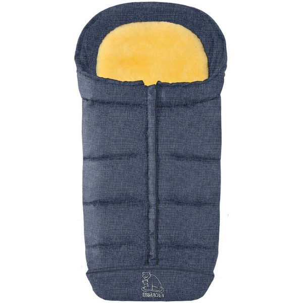 Heitmann Felle Fußsack Eisbärchen - Komfort 2 in 1 Lammfell Winterfußsack - Premium Qualität, mit Lammfell-Einlage, für Kinderwagen und Buggy, waschbar