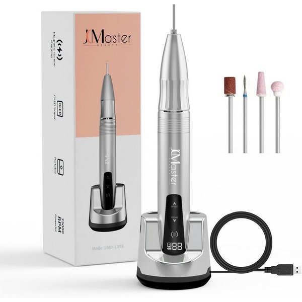 JCMaster Maniküre-Pediküre-Set, Kabellos Nagelfräser 35000RPM Magnetic Charging