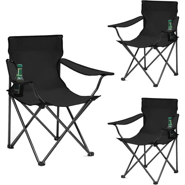 SUNULA Campingstuhl Faltbar Anglerstuhl Ultraleicht Faltstuhl Camping Klappstuhl (3 St), mit Getränkehalter, mit Tragetasche, bis max. 100 kg